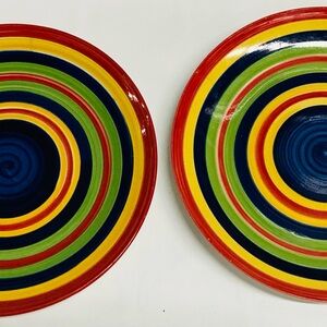 Colorful Striped Ceramic Plates